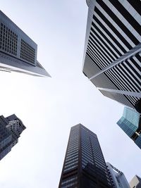 Low angle view of buildings against clear sky