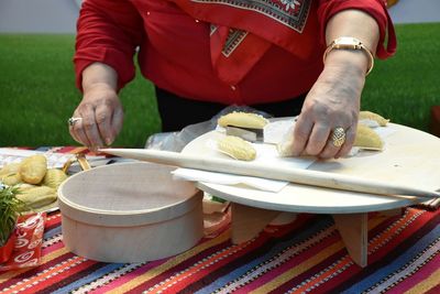 Close-up of man holding plate