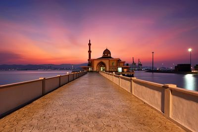 Beautiful mosque at sunset in penang malaysia