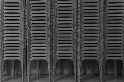 Full frame shot of empty chairs in building