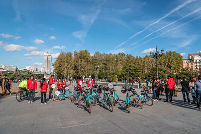 People at park against sky