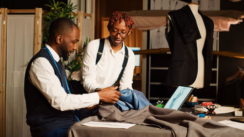 Business colleagues working at office