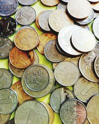 Full frame shot of coins