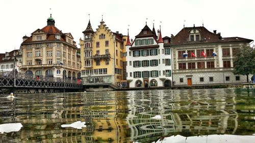 Reflection of buildings in river