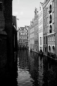 Canal passing through city buildings