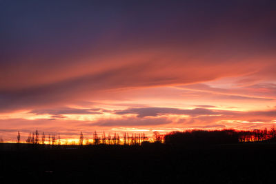 Scenic view of dramatic sky during sunset