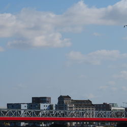Exterior of building in city against sky