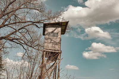 Low angle view of old building against sky