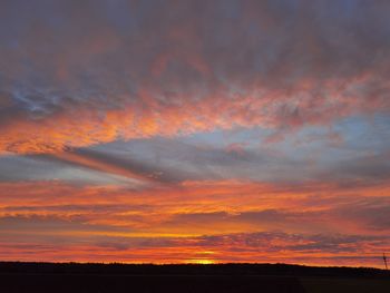 Scenic view of dramatic sky during sunset