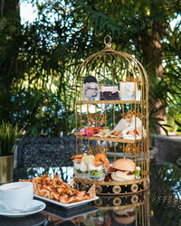 Close-up of food on table