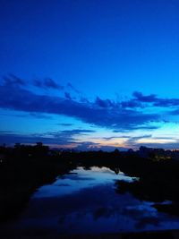Clouds over calm sea at dusk