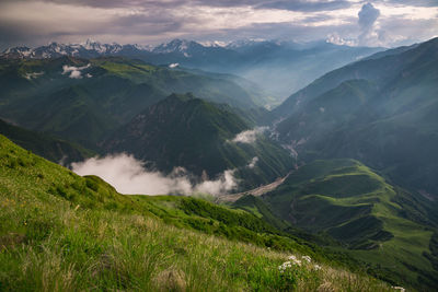 Mountains of chechnya and a beautiful gorge