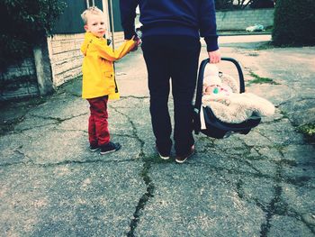 Close-up of woman standing in pond