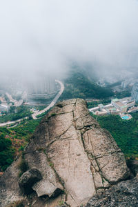 High angle view of cityscape against sky