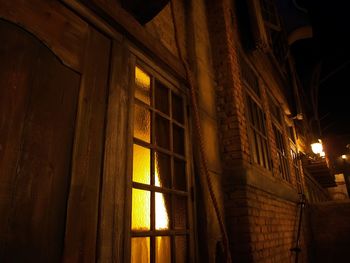 Low angle view of building at night