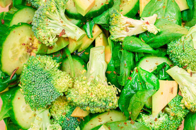 High angle view of chopped vegetables in market