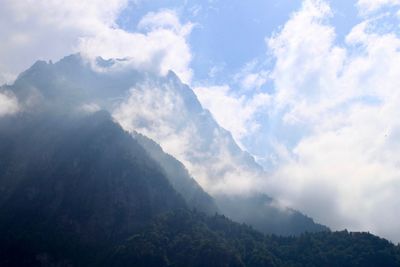 Low angle view of mountains against sky