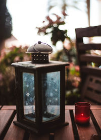 Close-up of wine glass on table