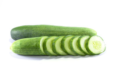 Close-up of green beans against white background