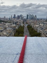 Rope that holds the wrapping of the arc de triomphe, an art project by christo