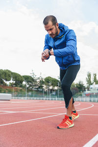 Full length of man running