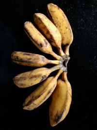 High angle view of bananas on table