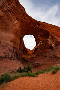 View of rock formations in desert