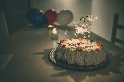 Close-up of birthday cake