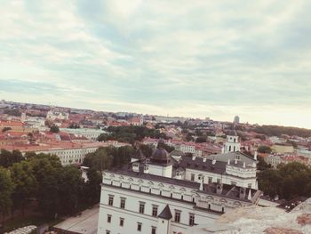 High angle shot of townscape