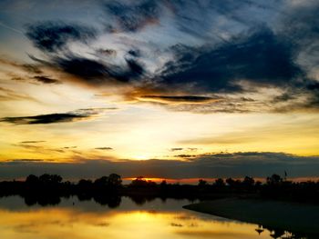 Scenic view of dramatic sky during sunset