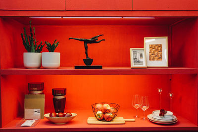 Potted plant on table at home