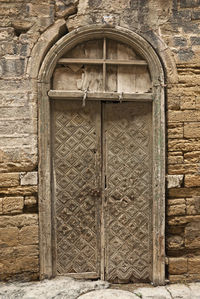 Closed door of old building