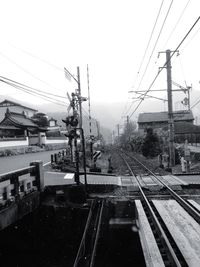 Railroad tracks against sky