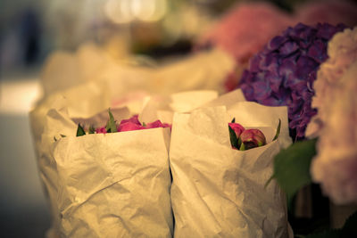 Close-up of rose bouquet