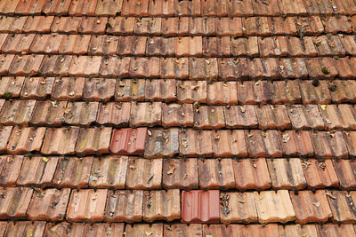 Full frame shot of roof tiles