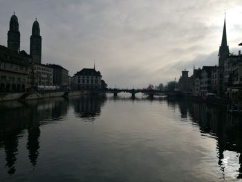 Reflection of buildings in water