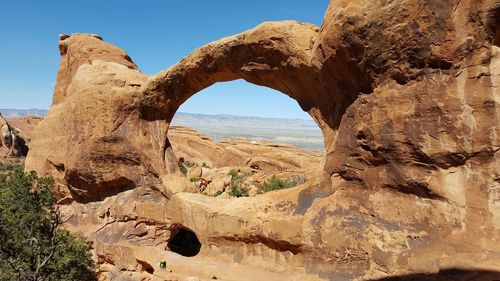 View of rock formation against sky