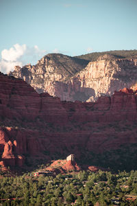 Scenic view of rocky mountains against sky