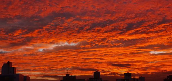 Silhouette of dramatic sky during sunset