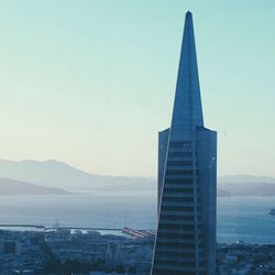 View of cityscape against clear sky