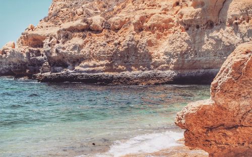 Rock formation on sea shore