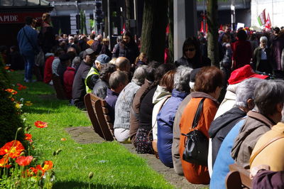 Crowd in park