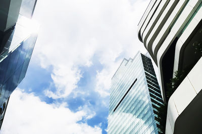 Low angle view of modern building against sky