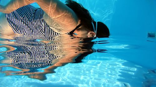 Underwater view of swimming pool