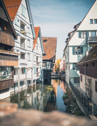 Reflection of buildings in city