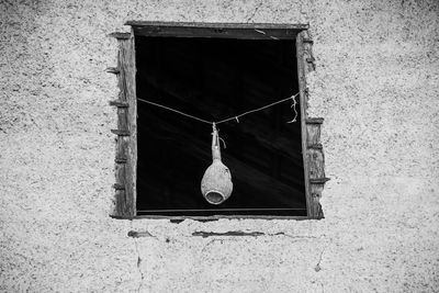 Low angle view of window on building