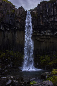 Scenic view of waterfall
