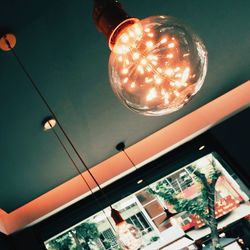 Low angle view of illuminated lights
