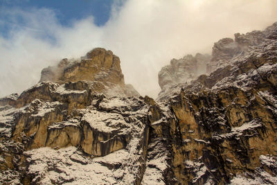 Scenic view of mountains in corvara badia against sky