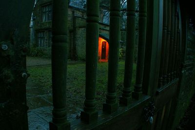 Illuminated building at night